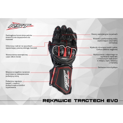 RĘKAWICE SKÓRZANE RST TRACTECH EVO WHITE